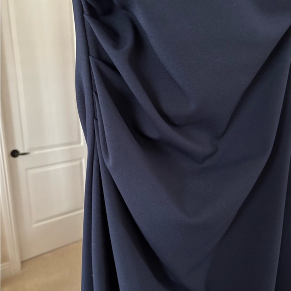 Xscape Blue Ruched Ruffled Gown - Picture 3 of 4